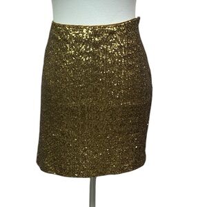 Cache Gold Sequin Mini Skirt